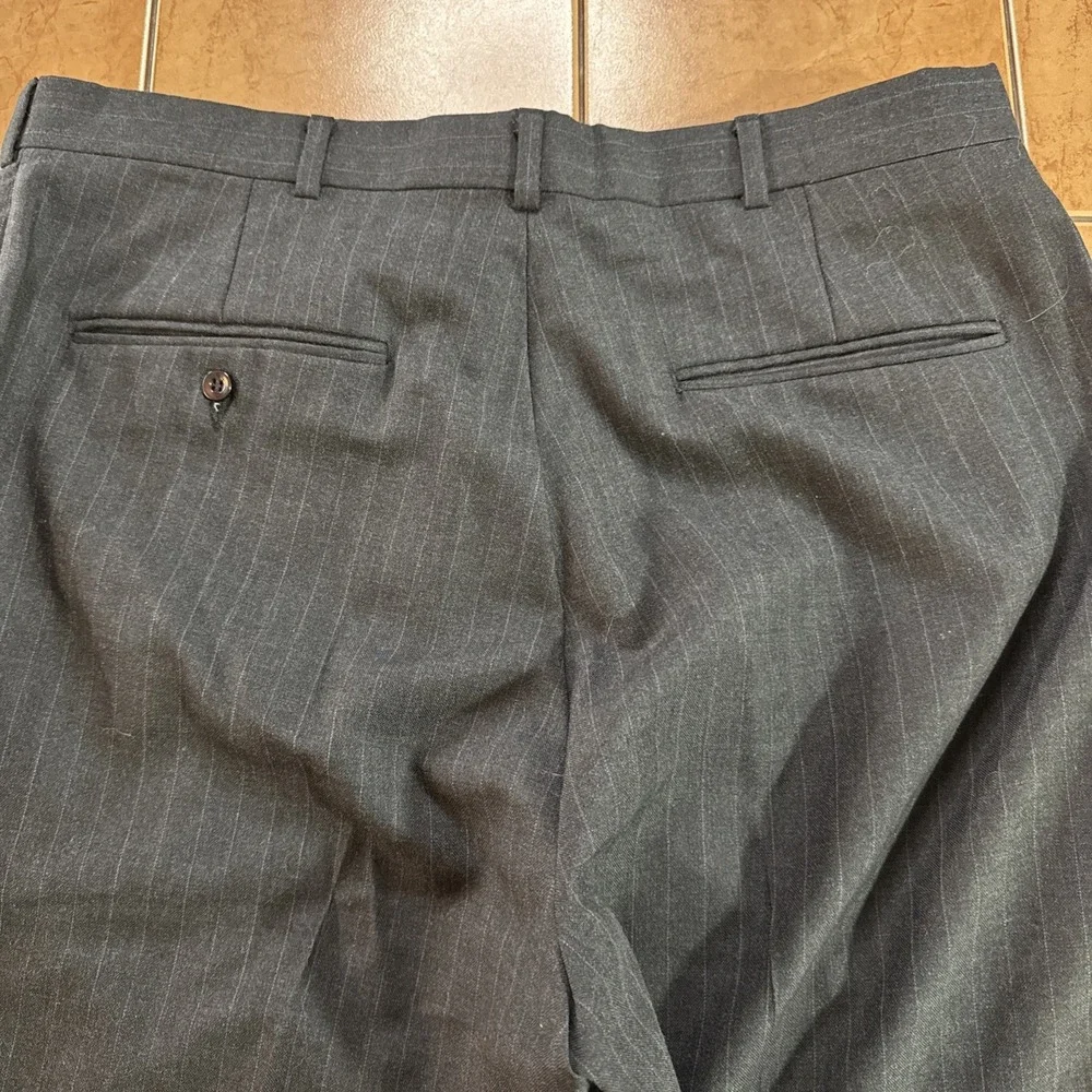 Hardwick Clothes‎ 2 Piece Suit Mens 44L 36 x 31 Dark Gray Pin Stripe Vintage USA